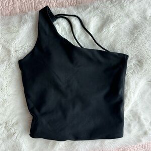 Abercrombie YPB Black One-Shoulder Top